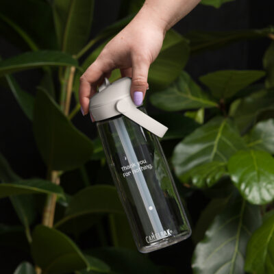 Dot Wasserflasche mit umklappbarem Trinkhalm "Thank you. For nothing."